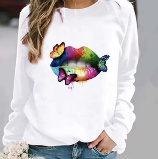 Krohn-e | Baumwollpullover mit Lippendruck