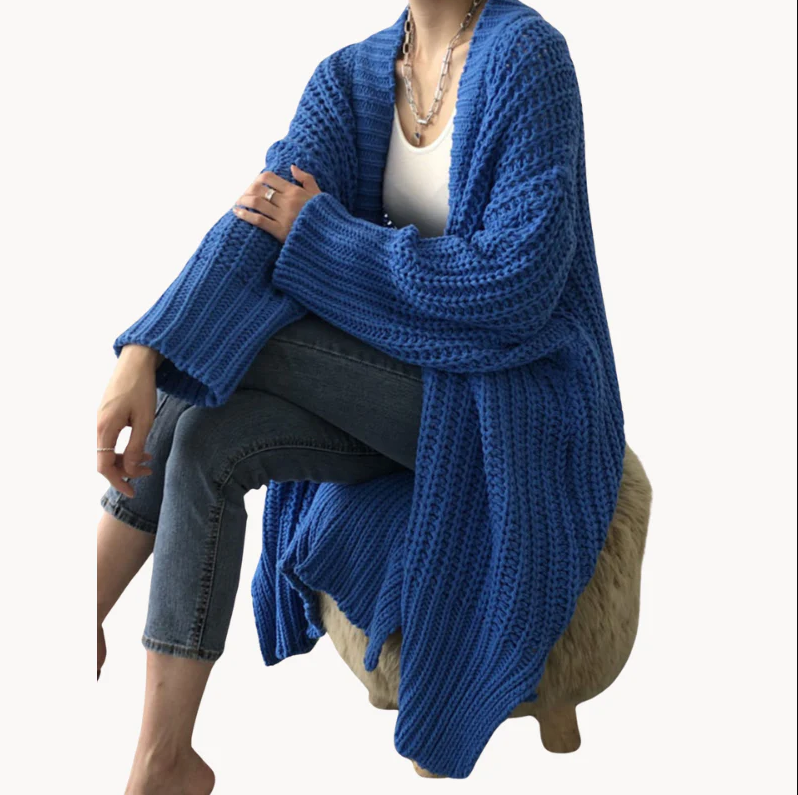 Krohn-e | Stilvolle Lange Damen-Strickjacke