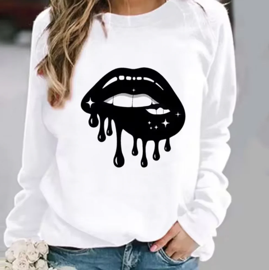 Krohn-e | Baumwollpullover mit Lippendruck