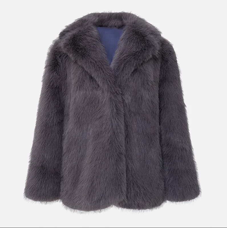 Krohn-e | Luxuriöse Jacke Aus Weichem Kunstfell für Damen