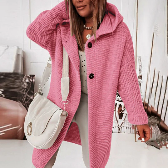 Krohn-e | Langärmlige Strickjacke mit Kapuze