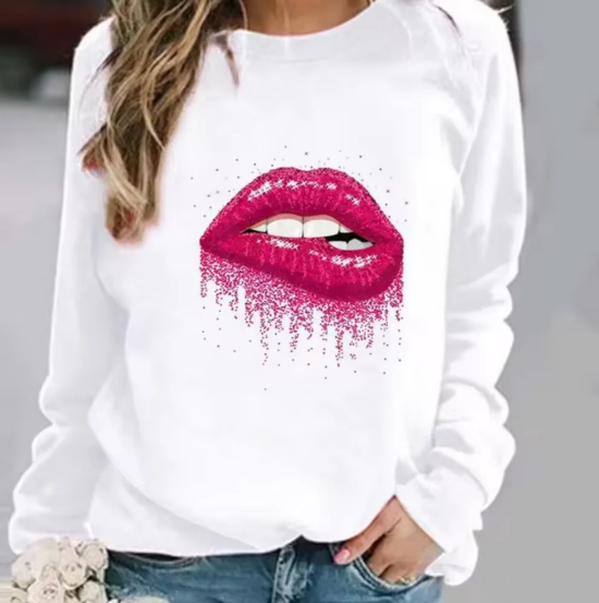 Krohn-e | Baumwollpullover mit Lippendruck