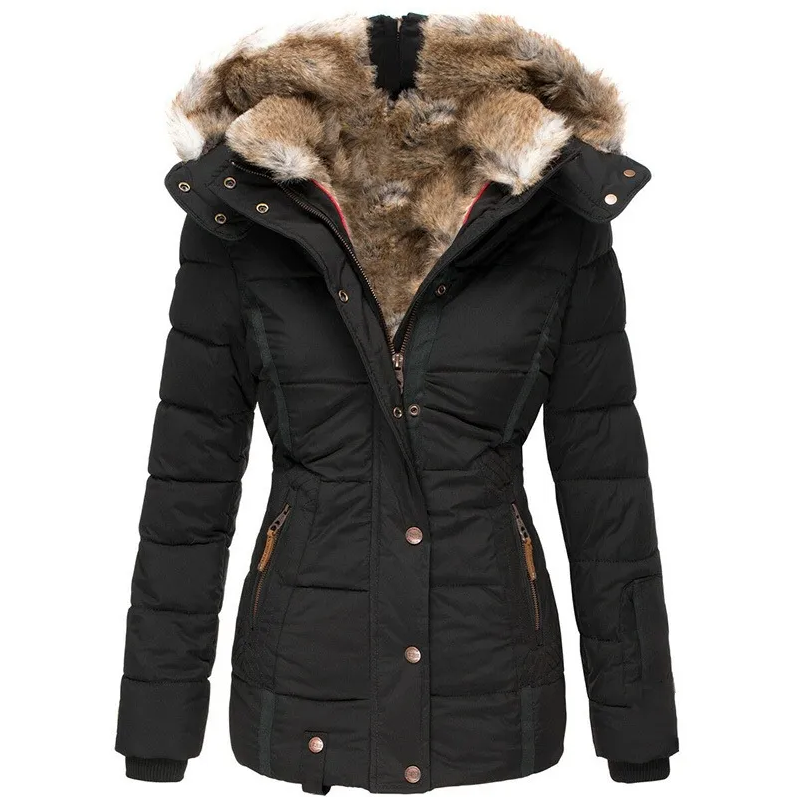 Krohn-e | Damen-Wintermantel mit Fellkapuze