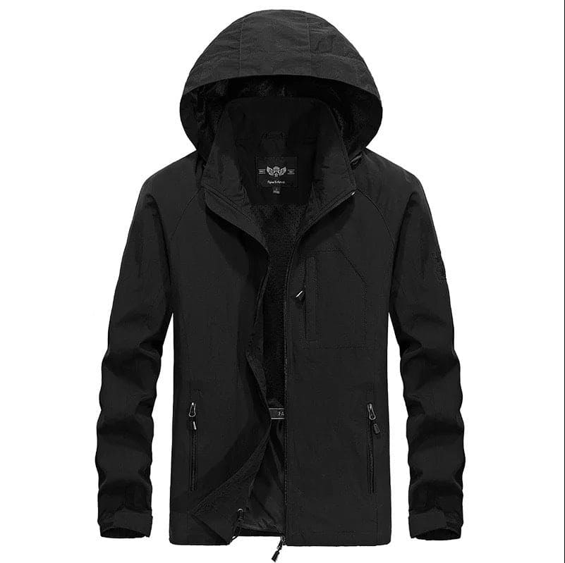 Herren Outdoor-Jacke mit Reißverschlusstaschen und Kapuze