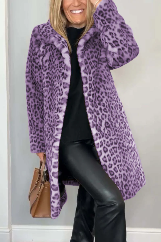 Krohn-e | Klassieke Dames Winterjas Met Luipaardprint