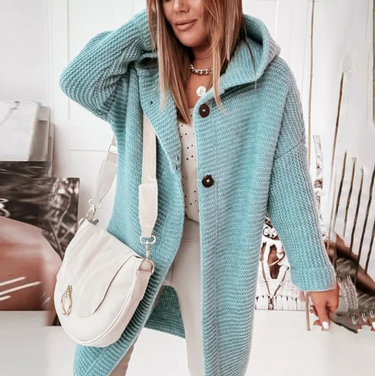 Krohn-e | Langärmlige Strickjacke mit Kapuze