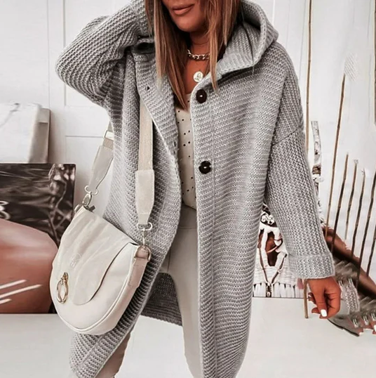 Krohn-e | Langärmlige Strickjacke mit Kapuze