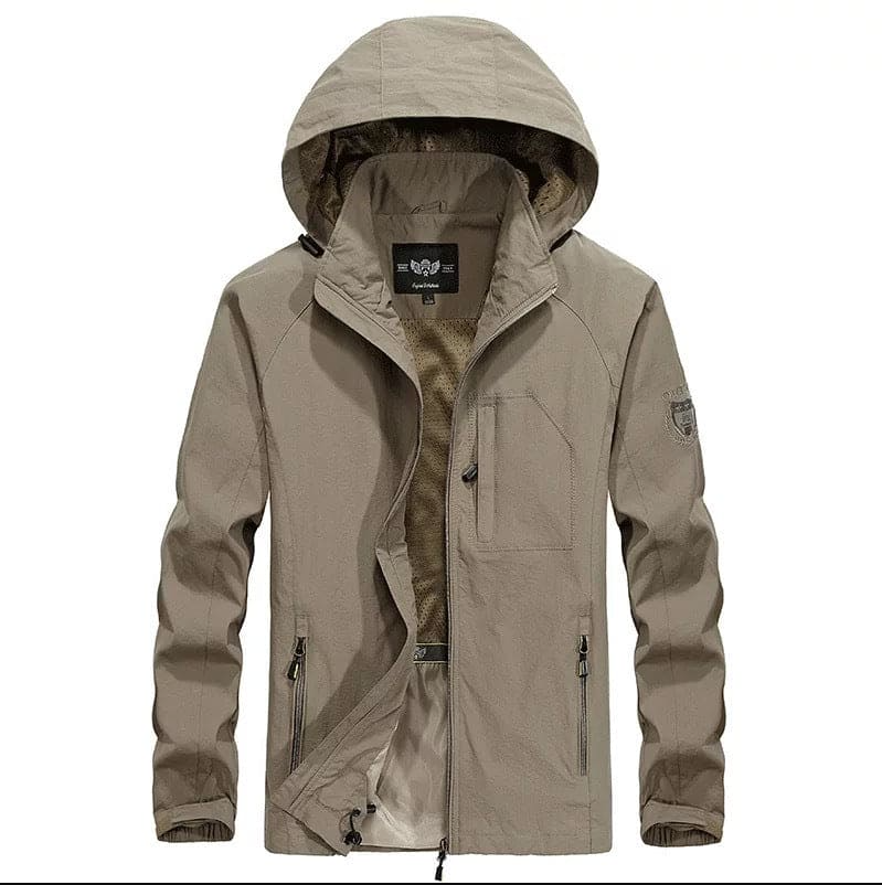 Herren Outdoor-Jacke mit Reißverschlusstaschen und Kapuze