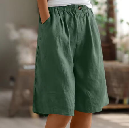 KROHN-E Damen Shorts Entspannte Passform Verstellbarer Bund