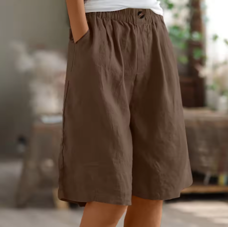 KROHN-E Damen Shorts Entspannte Passform Verstellbarer Bund
