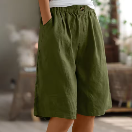 KROHN-E Damen Shorts Entspannte Passform Verstellbarer Bund
