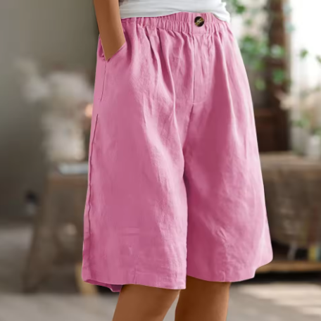 KROHN-E Damen Shorts Entspannte Passform Verstellbarer Bund