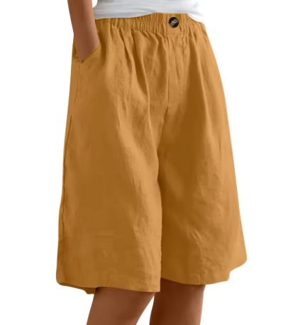 KROHN-E Damen Shorts Entspannte Passform Verstellbarer Bund