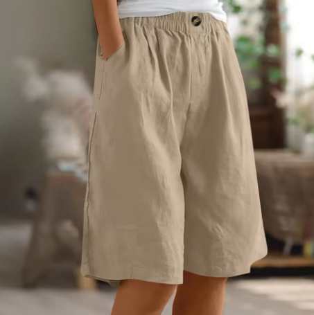KROHN-E Damen Shorts Entspannte Passform Verstellbarer Bund