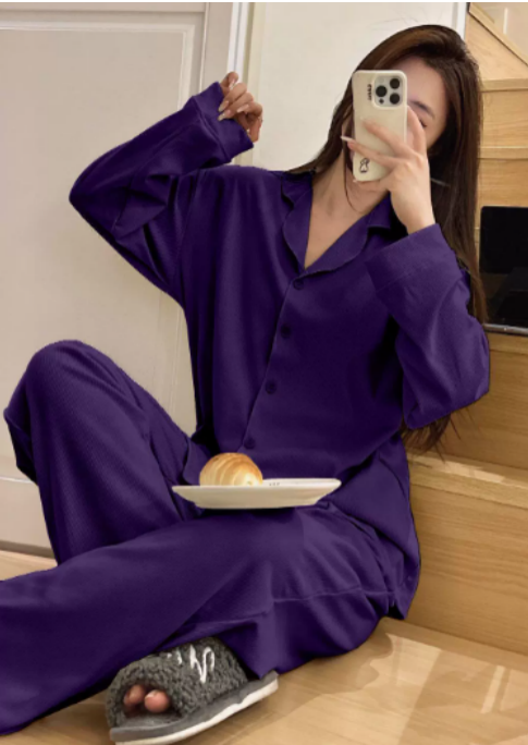 Krohn-e | Satin PyjamA-Satz mit Weitem Hose