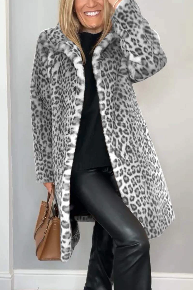 Krohn-e | Klassieke Dames Winterjas Met Luipaardprint