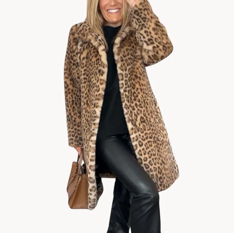 Krohn-e | Klassieke Dames Winterjas Met Luipaardprint