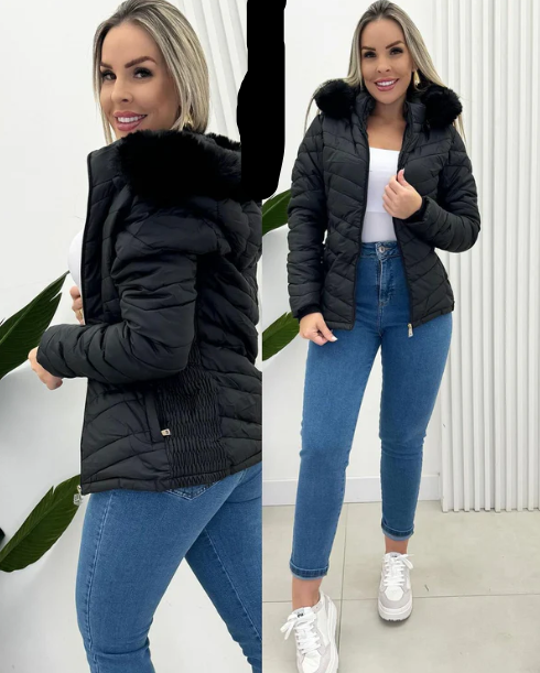 Krohn-e | Steppjacke mit Fellkapuze