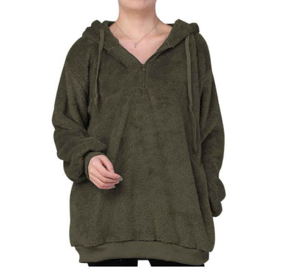 Fleece-Sweatshirt für Damen mit Reißverschluss