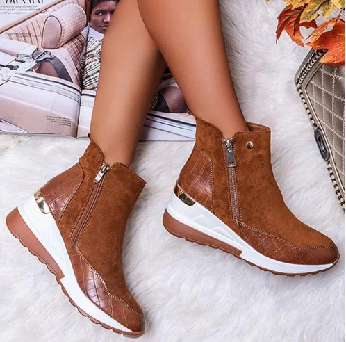 Krohn-e | High-Top-Winterstiefel mit Seitlichem Reißverschluss und Höhenverstellung