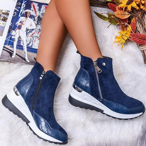 Krohn-e | High-Top-Winterstiefel mit Seitlichem Reißverschluss und Höhenverstellung