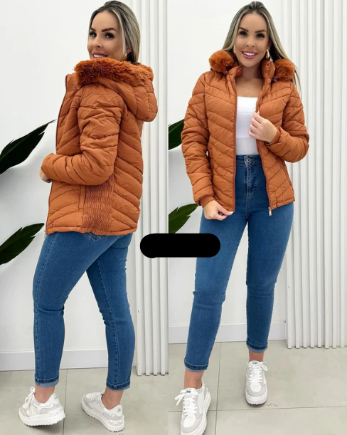 Krohn-e | Steppjacke mit Fellkapuze