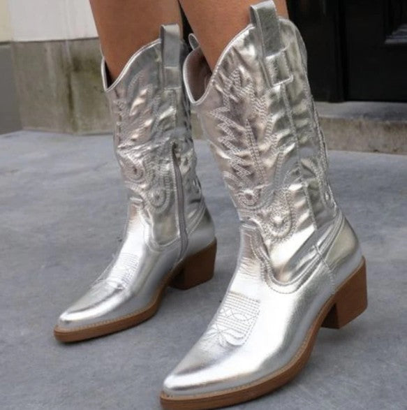 Krohn-e | Elegante Metallische Cowboylatschen