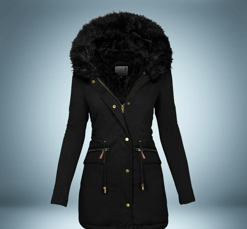 Krohn-e | Parka mit Pelzkragen In Schwarz