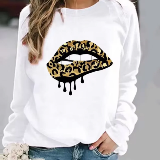 Krohn-e | Baumwollpullover mit Lippendruck