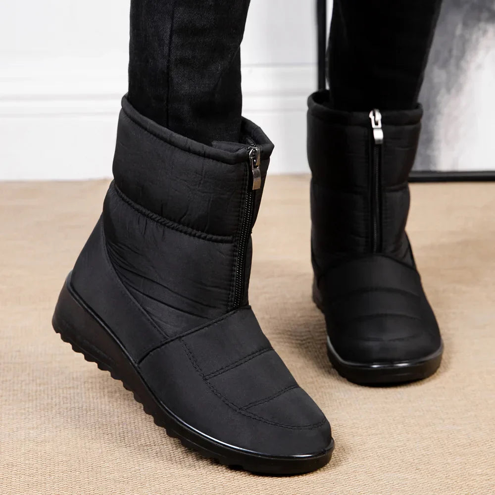Krohn-e | Gepolsterte, Wasserdichte, Plüschige Stiefeletten mit Reißverschluss