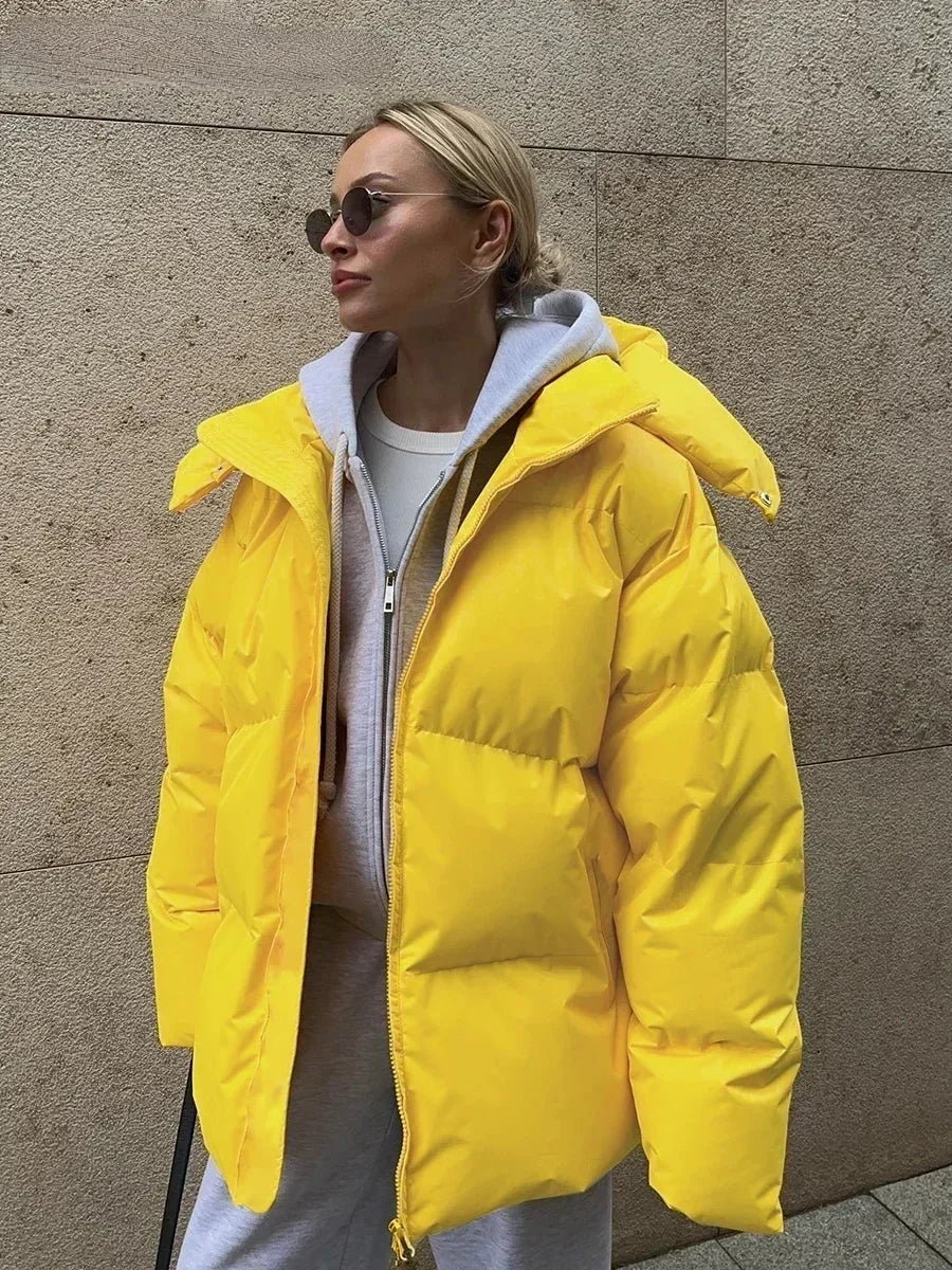 Krohn-e | Steppparka mit Kapuze und Taschen für Frauen Ideal für den Winter