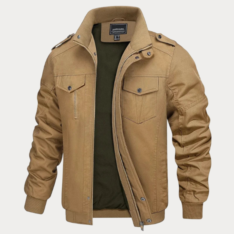 Krohn-e | Retro Reißverschlussjacke In Armeegrün