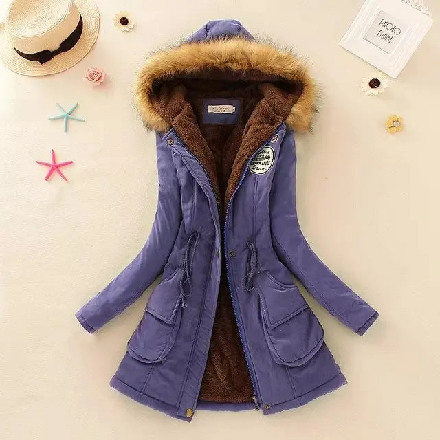 Krohn-e | Warme Gefütterte Winterjacke mit Kapuze für Damen