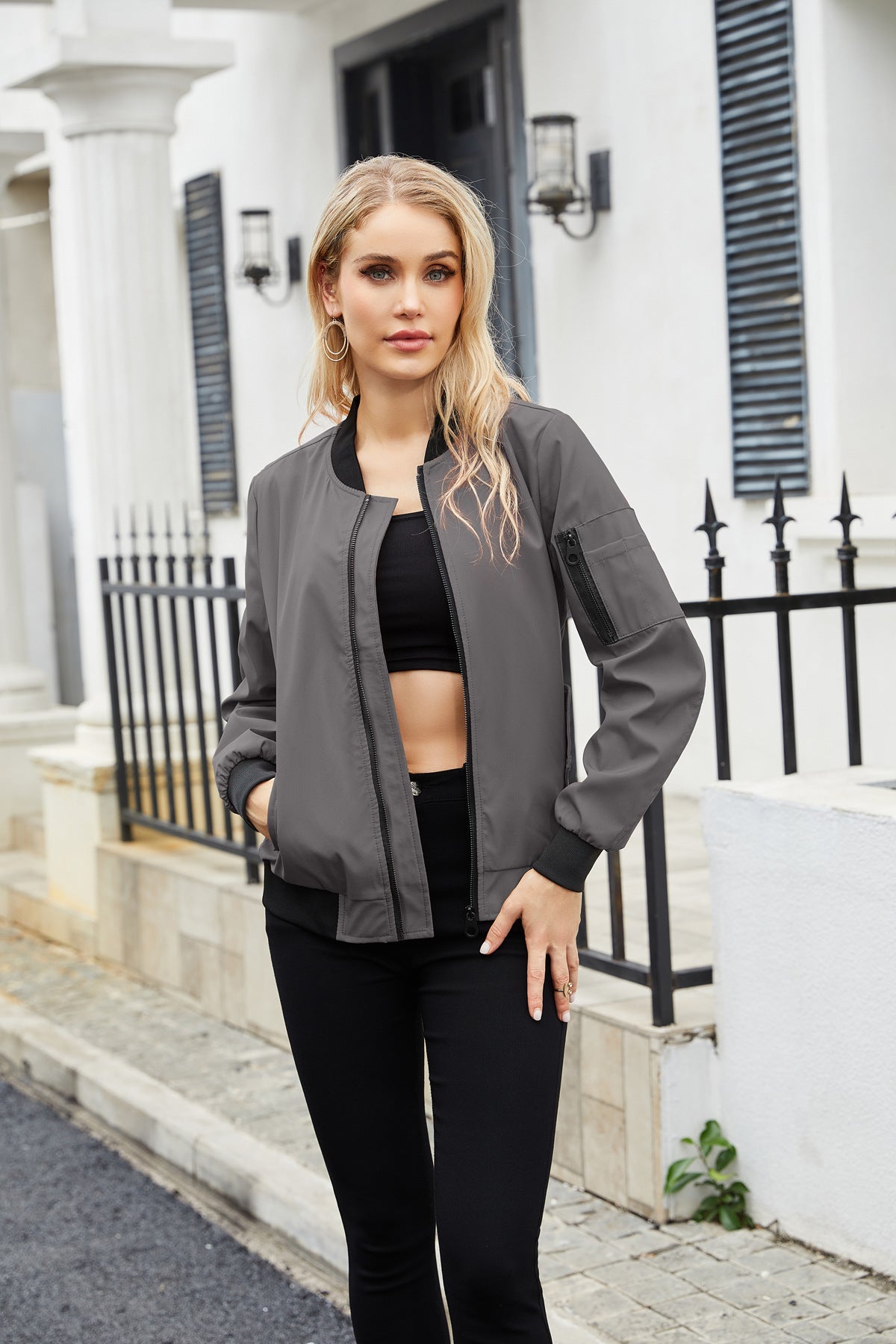 Avelena Damen Bomberjacke: lässige Varcity Jacke