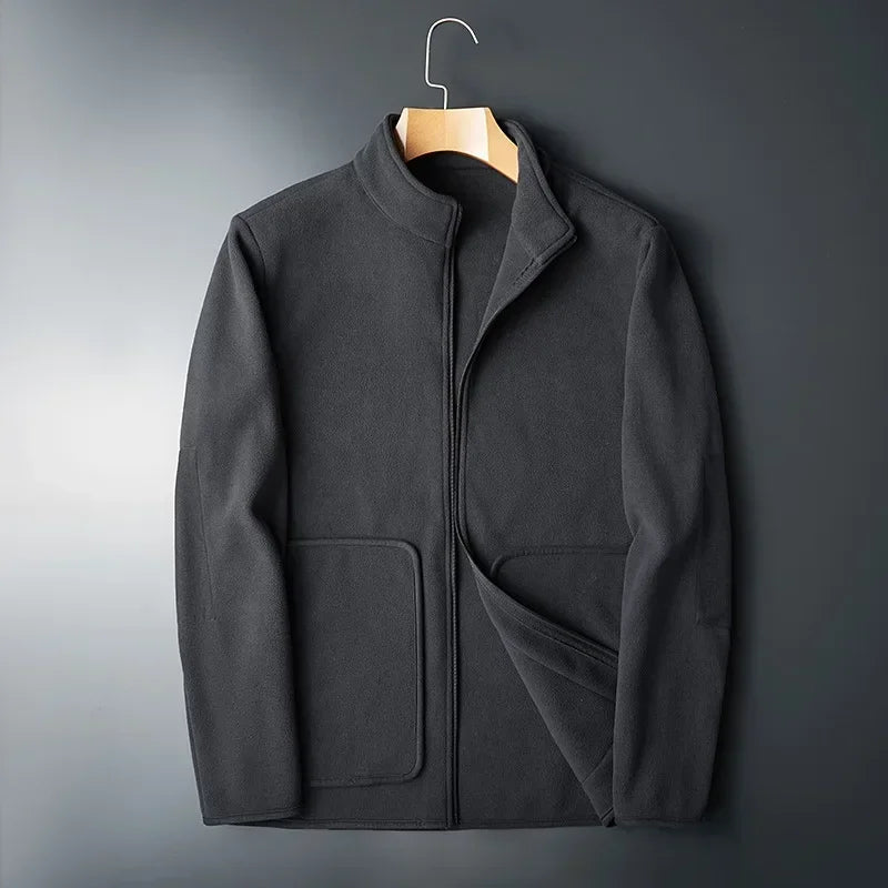 Krohn-e | Licht fleecejack für Herren mit kontrastierenden Details