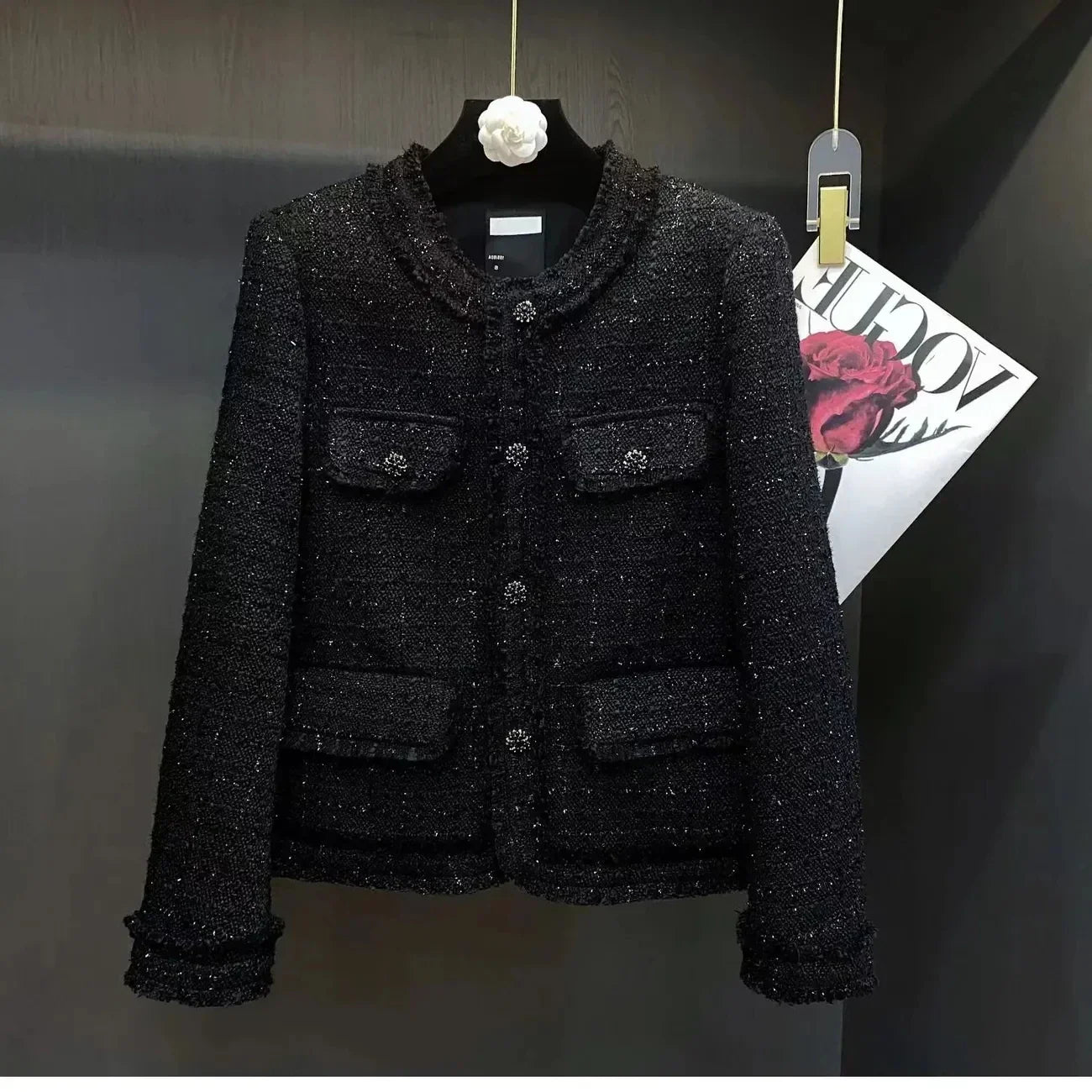 Krohn-e | Schwarzer Tweed Blazer Herbst Winter