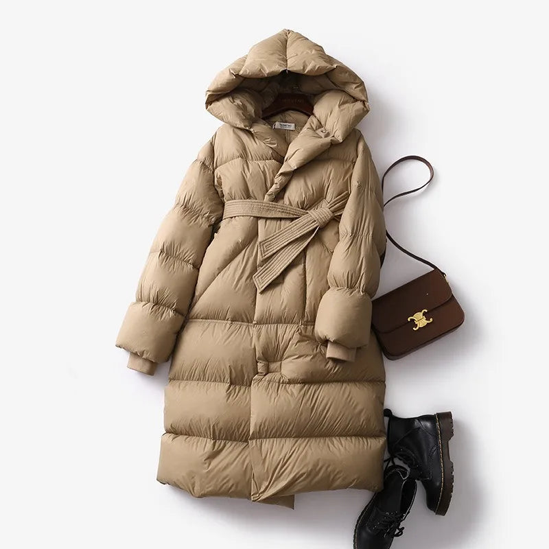 Krohn-e | Lang mit Kapuze für Frauen Ideal für den Winter