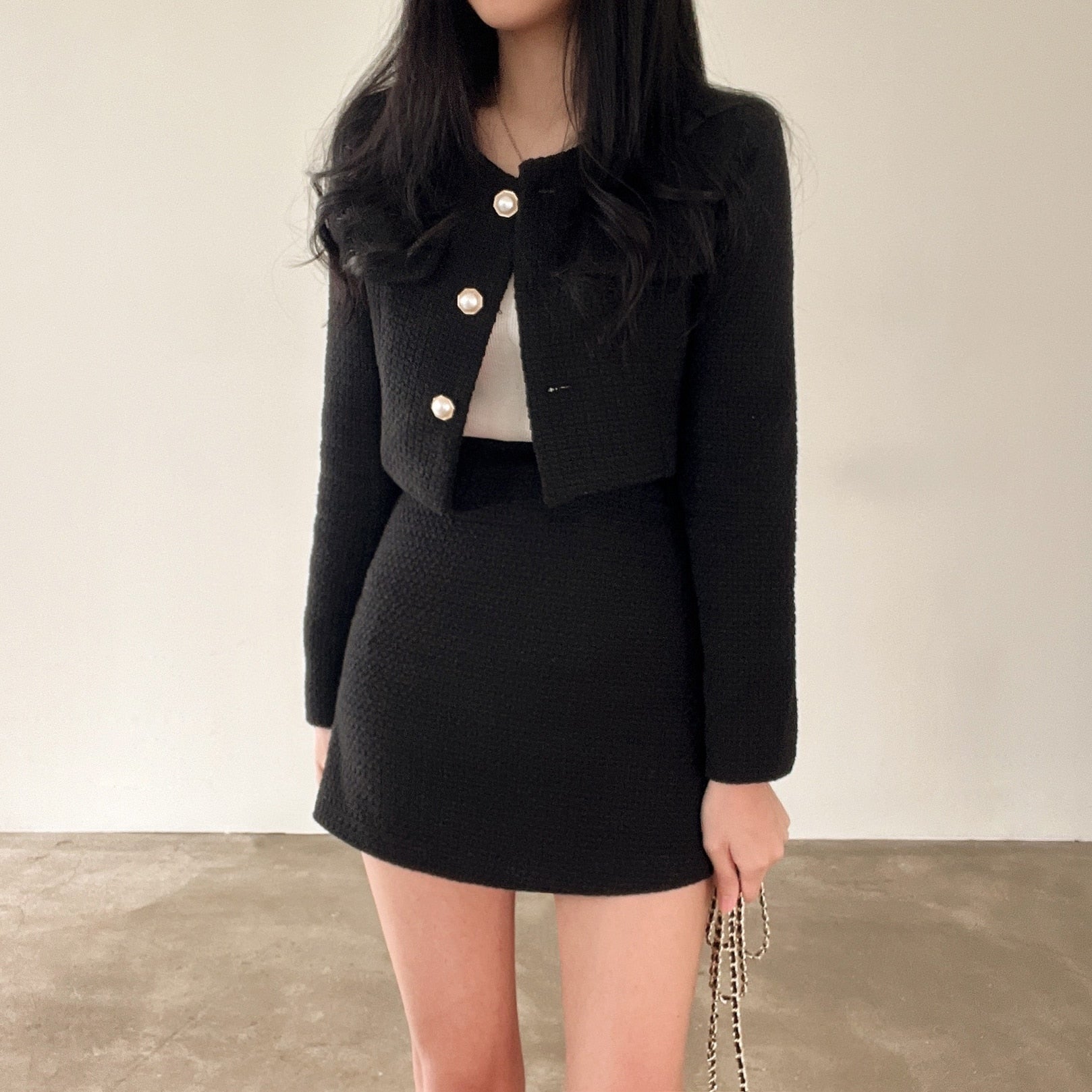 Elegantes Rock-Blazer-Ensemble aus Saphir