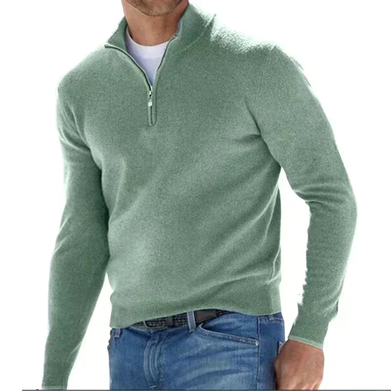 Krohn-e | Polo Stylischer Reißverschluss Pullover für Herren