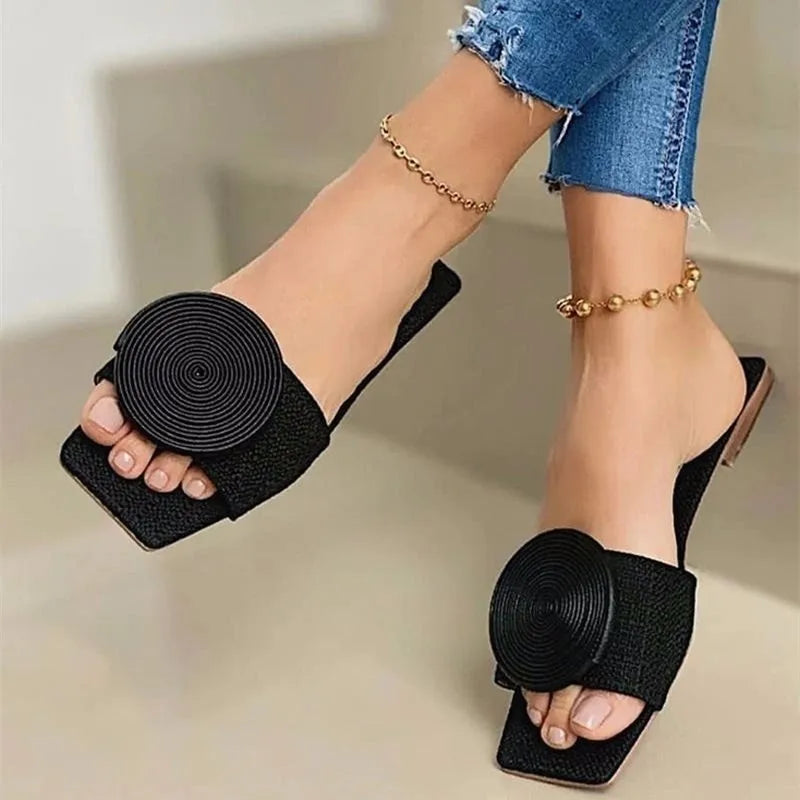 KROHN-E Damen Sandalen Gewebt Verstellbar Zehenfrei