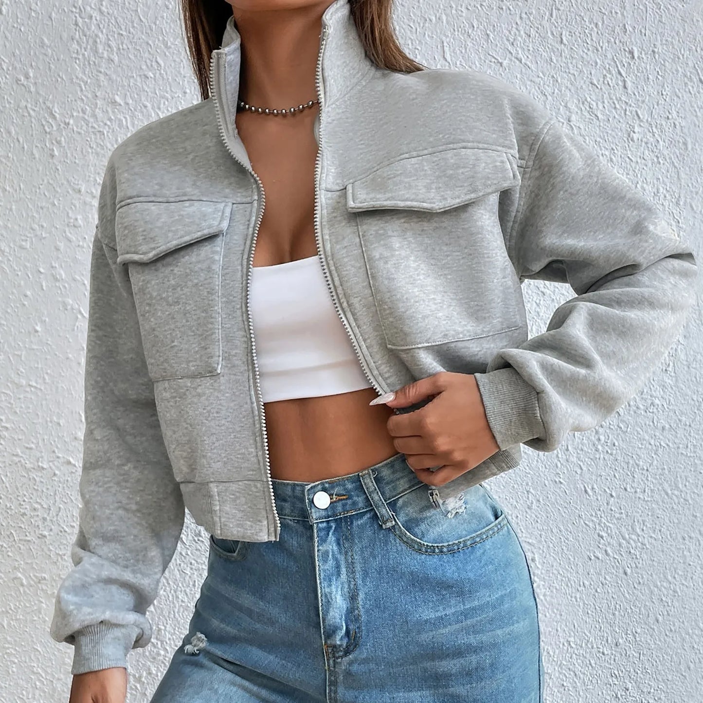Krohn-e | Stilvolles Zip Up Crop Top