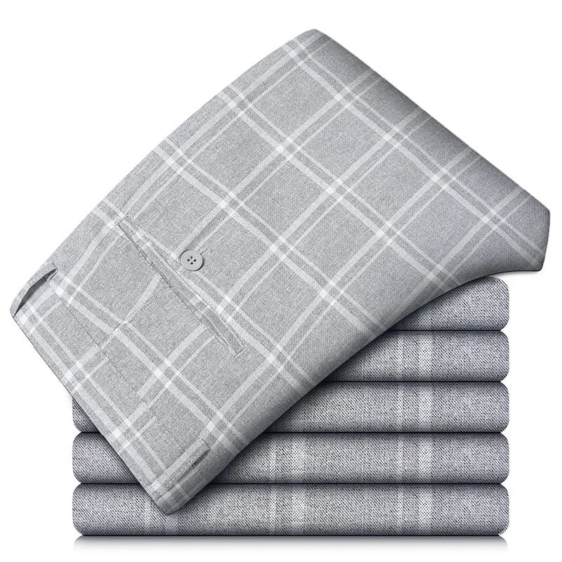 Herren-Stretchhose im eleganten Karomuster