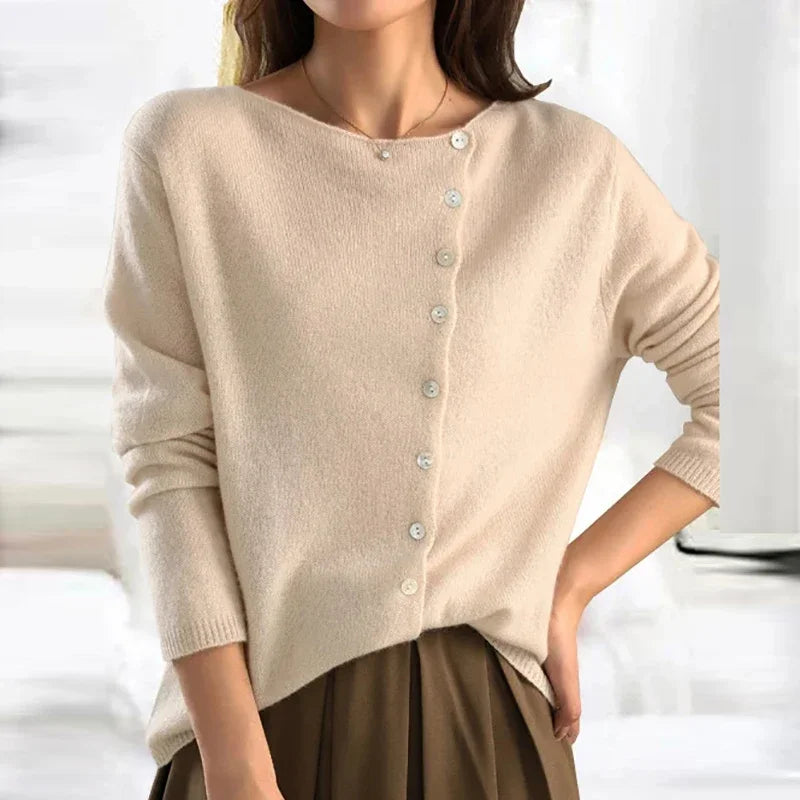 Krohn-e | Sweatshirt - Kaschmir-Cardigan mit Knopf Herbst