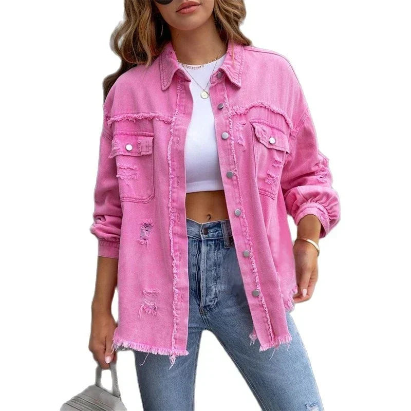 Krohn-e | Reißverschluss Hemdjacke Damen Mode Herbst und Frühling