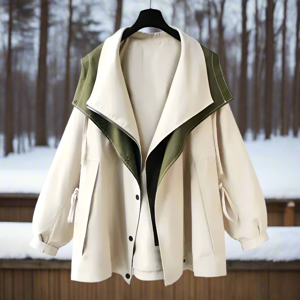 Krohn-e | Baumwolljacke - Drapierte Kragen Lässige Passform Jacke