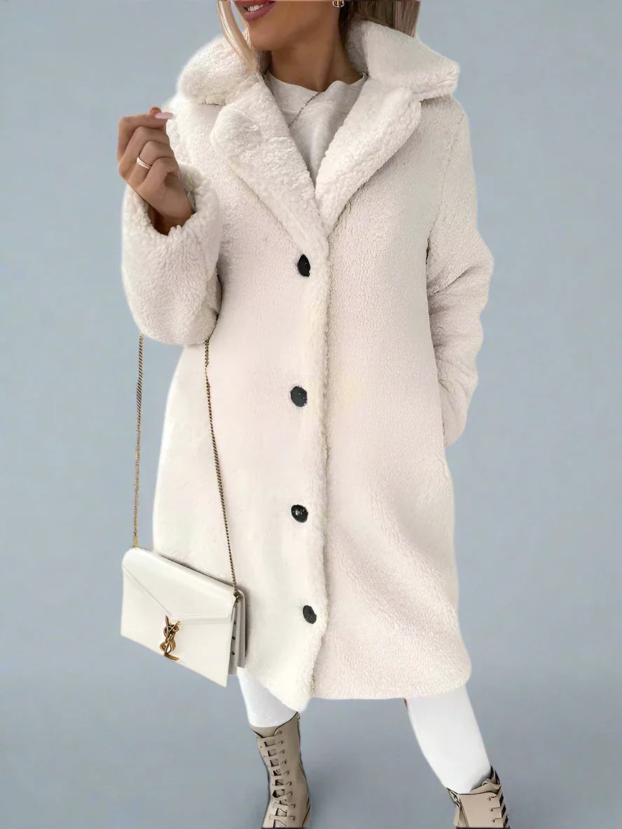 Krohn-e | Fleece lange Winterjack für Damen - weiche und warme Jacke