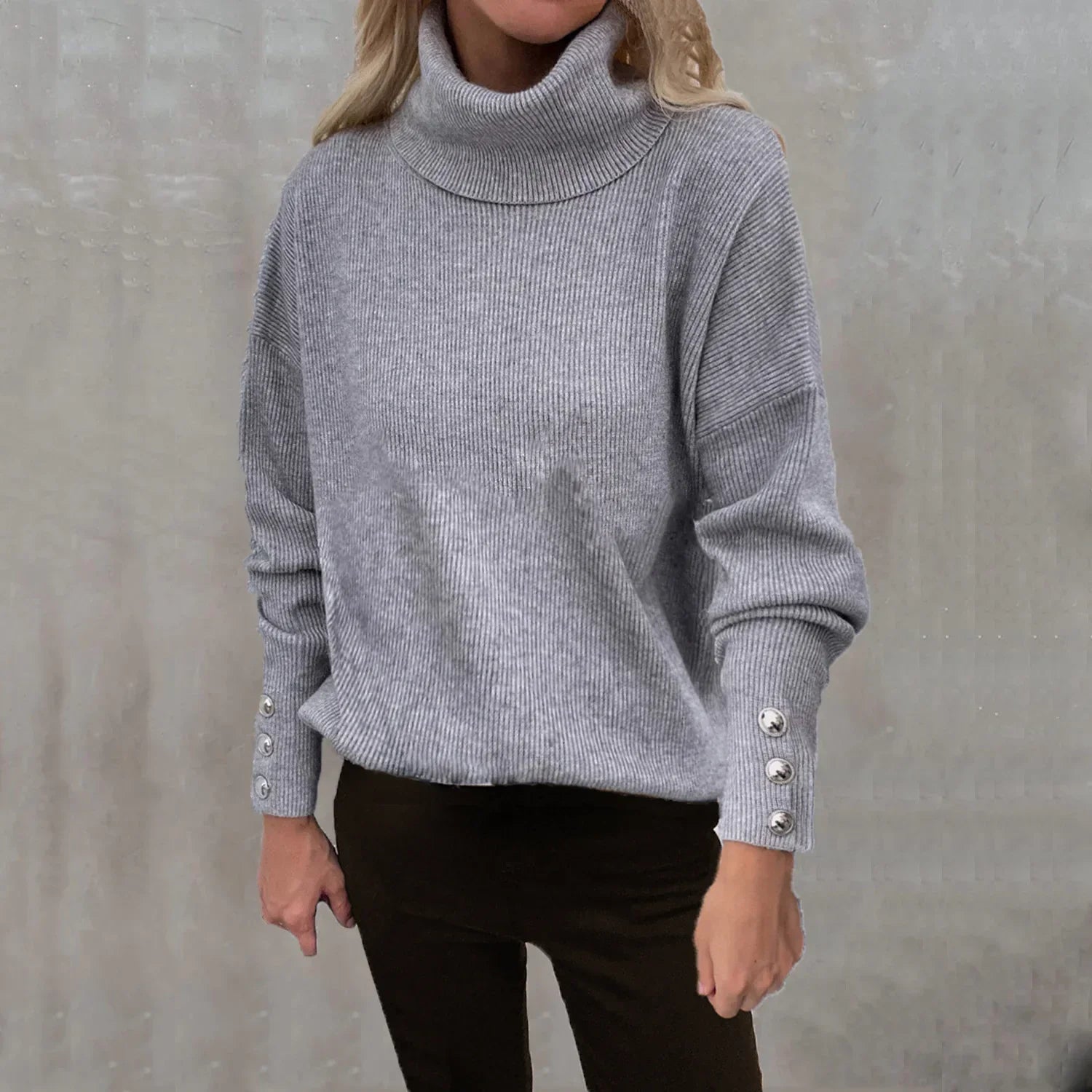 Krohn-e | Lässiger Strickpullover mit Hohem Kragen