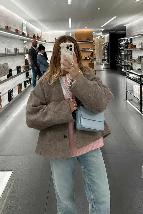 Krohn-e | Oversized Gemütlicher Kurzer Mantel