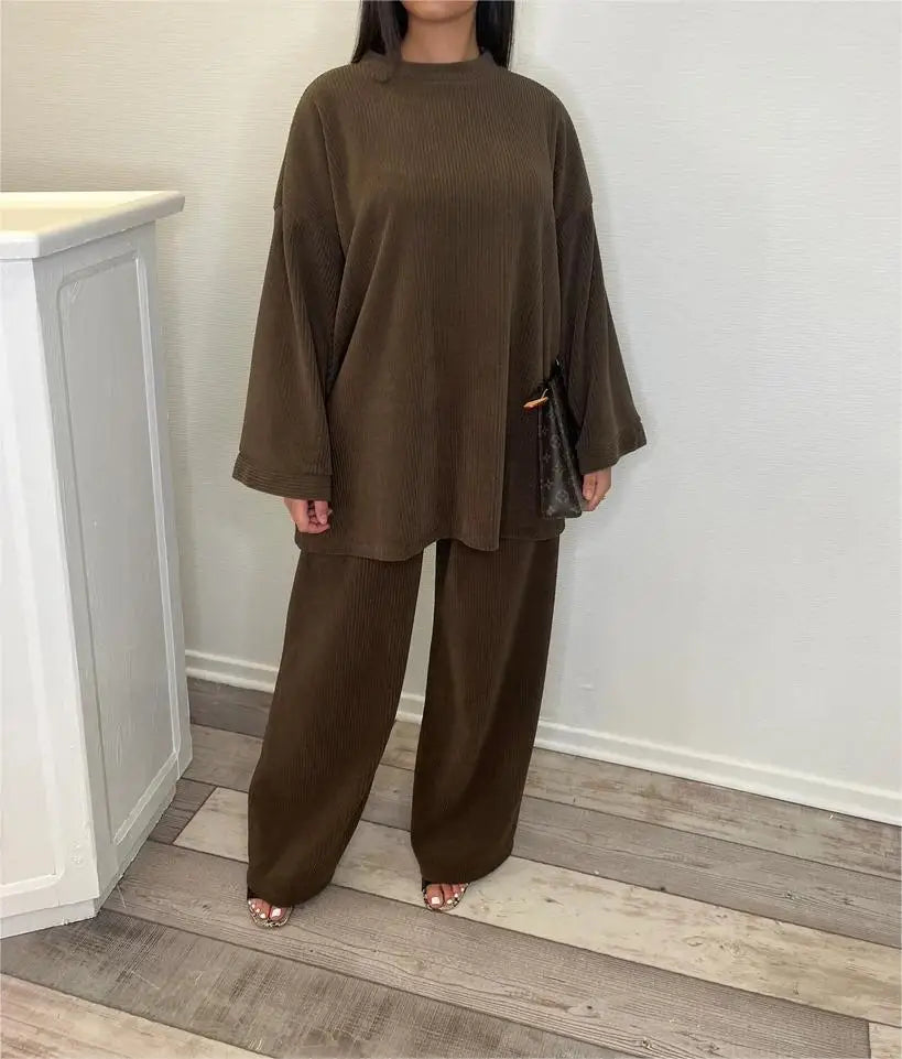 Krohn-e | Komfort: Damen Corduroy Zweiteiler