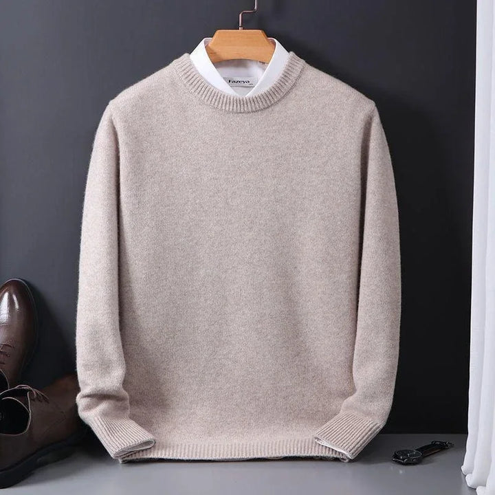Florian | Herren-Pullover mit Rundhalsausschnitt, einfarbig, warm